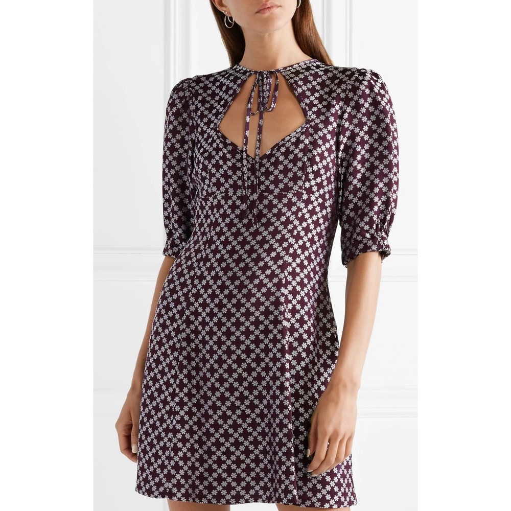 ALEXACHUNG Floral-jacquard Mini Dress size 4‎
